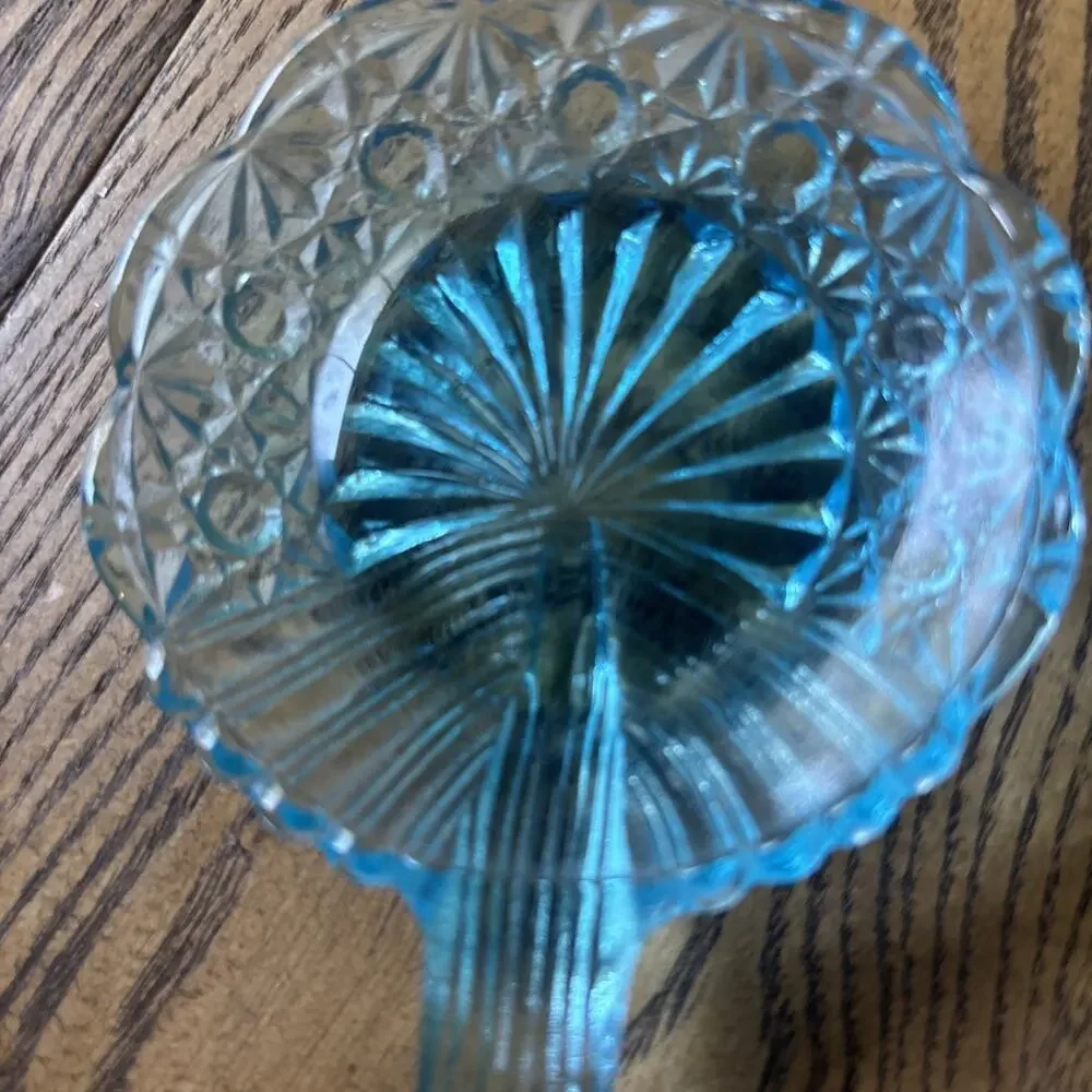 1960’s Daisy & Button pattern glass butter pats/salt dips/Ash Trays Set Of 2
